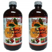 Raw Garden Natural Liquid Vitamin C 2 Pack 16 OZ Glass Bottle